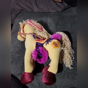 Groovy Girls Plush Horse Toy with Pink Accents And Saddle